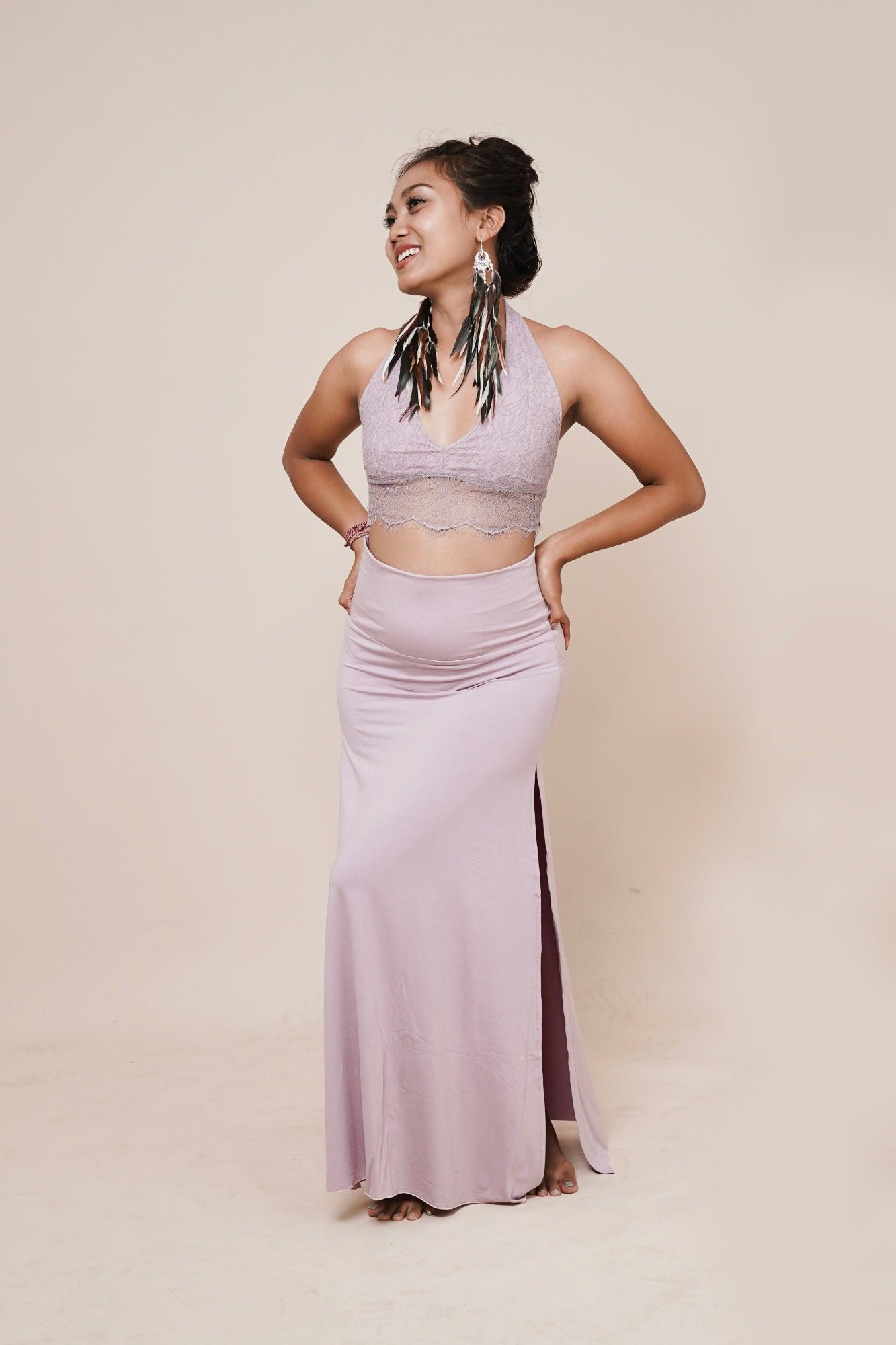 Elegance - Halter lace top & Harmony - Skirt by Bohemian Goddess I Color: Rosewood I www.bohemiangoddess.com
