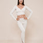 Charm - Off shoulder wrap shirt & Balance - Leggings by Bohemian Goddess I Color: Winter white I www.bohemiangoddess.com