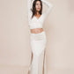 Charm - Off shoulder wrap shirt & Harmony - Skirt by Bohemian Goddess I Color: Winter white I www.bohemiangoddess.com