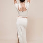 Harmony skirt with sidecuts & Self-love puffy sleeve top by Bohemian Goddess I Color: Winter white I www.bohemiangoddess.com