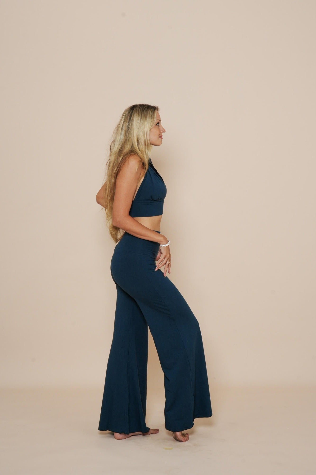 Flair pants with Inspire - halter top in color dark teal.