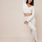 Charm off-shoulder wrap shirt winter white styled with leggings 3