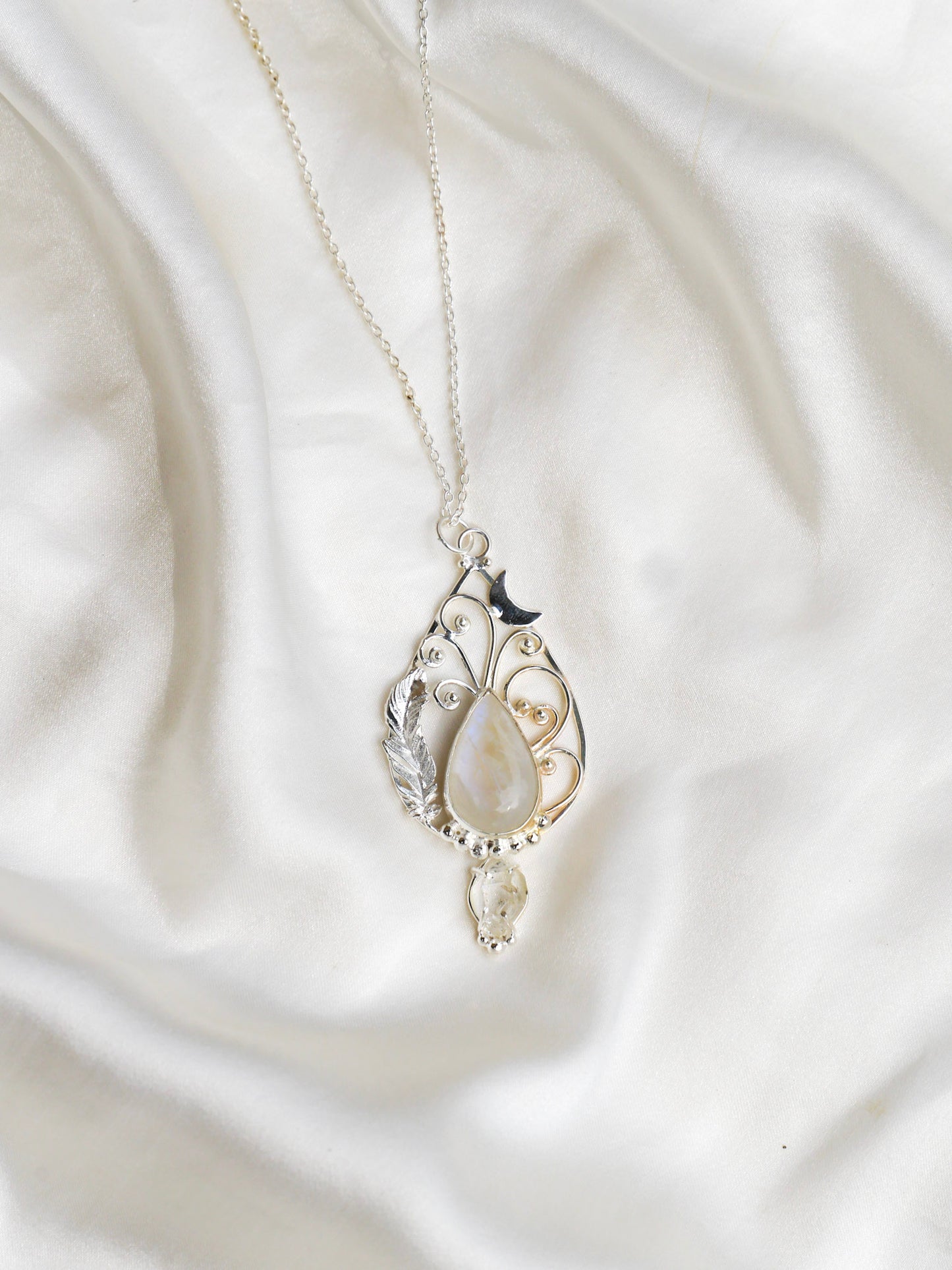 Bohemian Goddess I am divine moonstone necklace