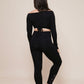 Charm - Off shoulder wrap shirt & Balance - Leggings by Bohemian Goddess I Color: Black I www.bohemiangoddess.com
