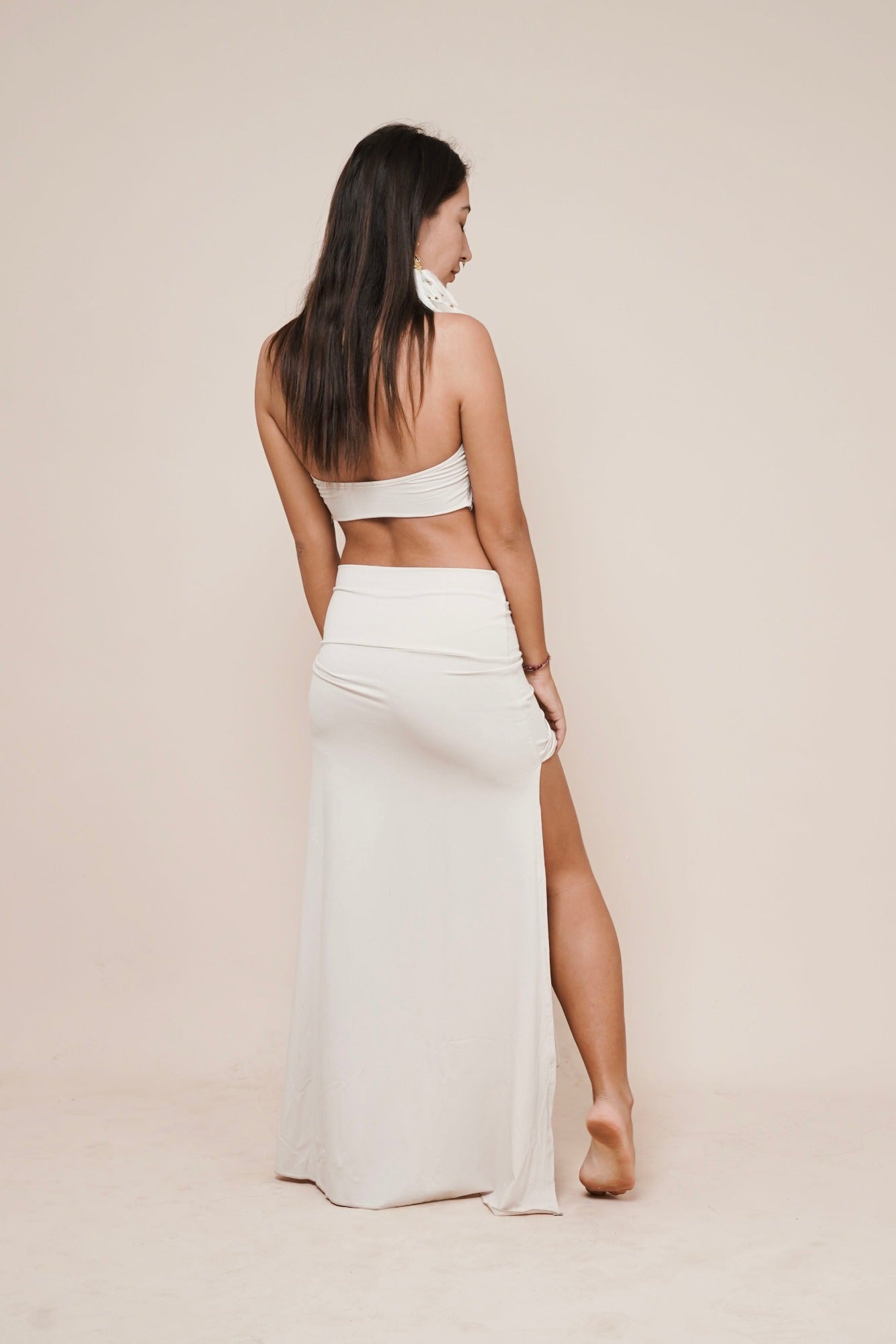 Elegance - Halter lace top & Harmony - Skirt by Bohemian Goddess I Color: Winter White I www.bohemiangoddess.com