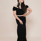 Harmony skirt with sidecuts & Self-love puffy sleeve top by Bohemian Goddess I Color: Black I www.bohemiangoddess.com