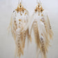My Inner Burning Fire short citrine feather earrings with goldplated moon charm