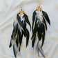 Green quartz crystals Gaia goddess earrings showing heart-healing shimmer