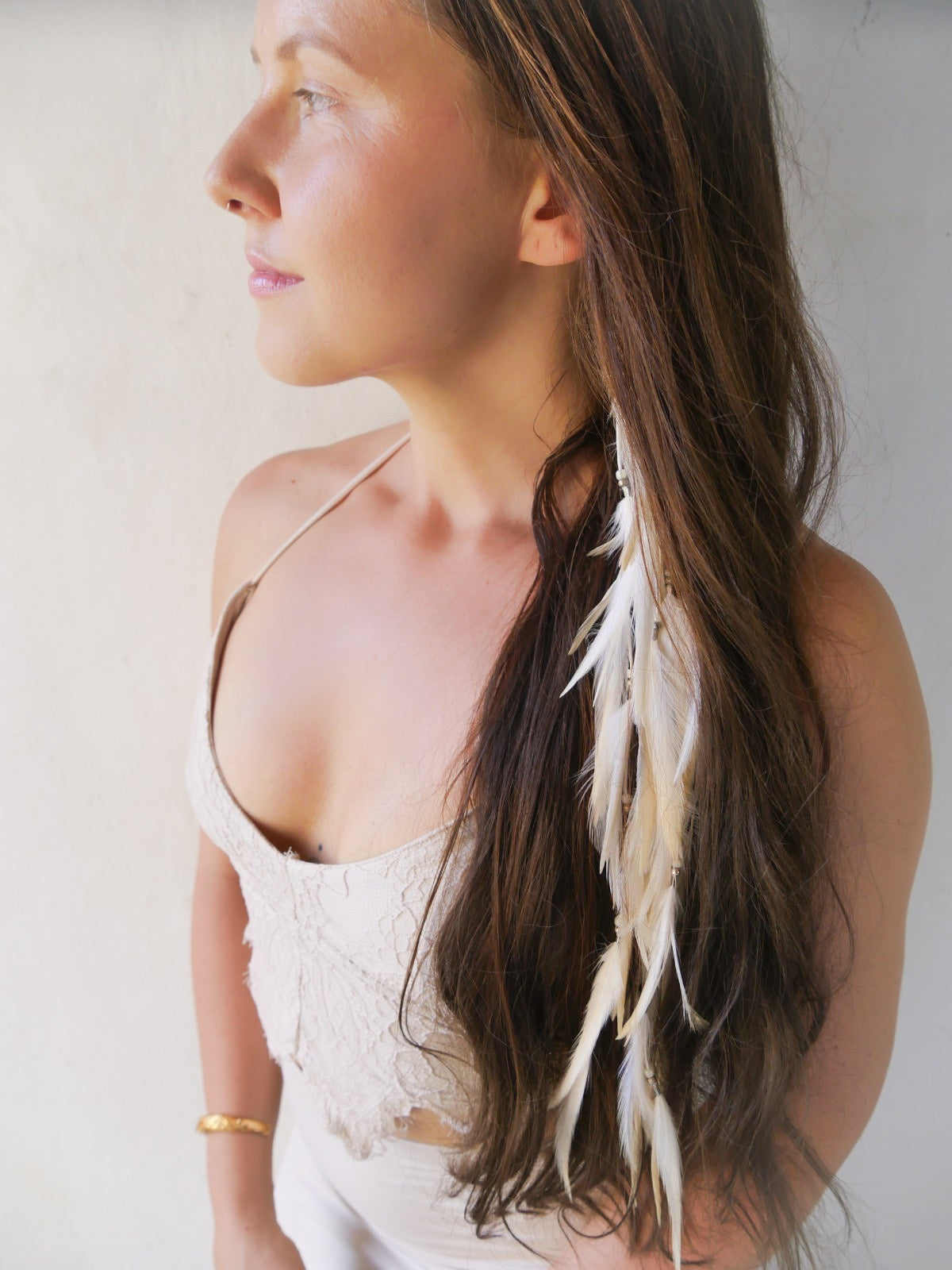 Bohemian Goddess - Divine Light - White hair clip