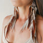 Bohemian Goddess - Goddess Demeter - Smoky Quartz Feather Earrings