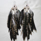 Bohemian Goddess I Embrace the Light and Dark within Me - Onyx Feather Earrings Long