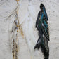 Bohemian Goddess - Long single feather statement earring in three colors