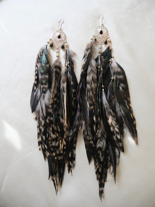 Onyx crystal earrings root chakra energy long design